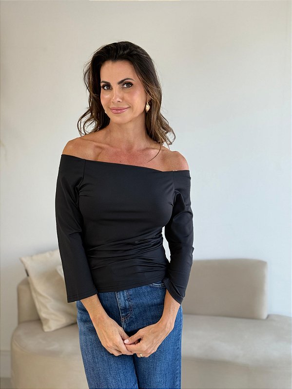 BLUSA OMBRO A OMBRO PRETO