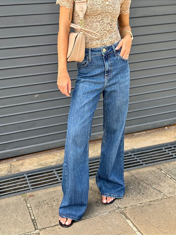 CALÇA WIDE LEG JEANS
