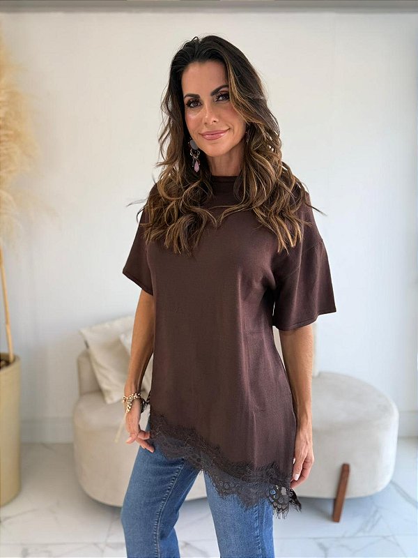 BLUSA MODAL ELOÁ MARROM