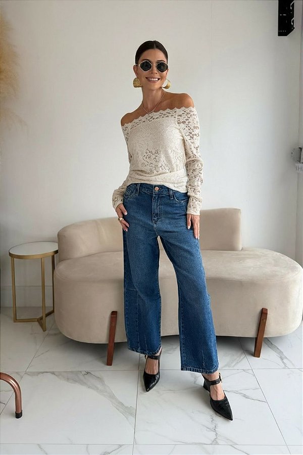 BLUSA RENDA OMBRO A OMBRO BRANCA