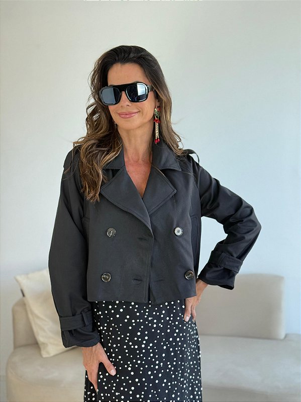 JAQUETA PARKA CURTA PRETO