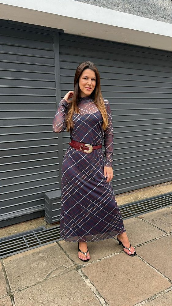 CONJUNTO XADREZ DE TULE MARINHO