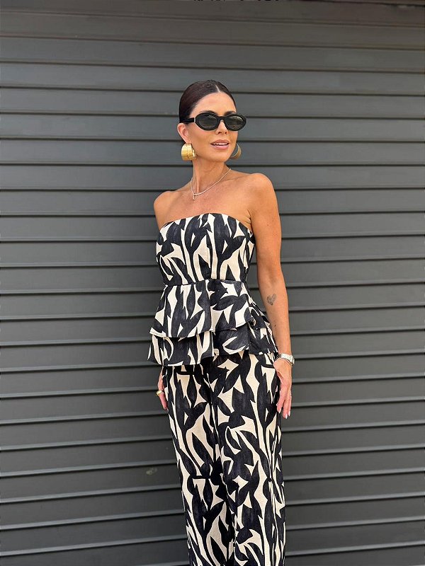 BLUSA PEPLUM ISABEL ESTAMPADO