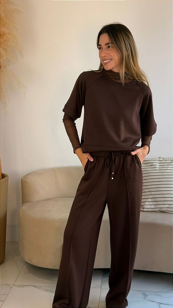 CONJUNTO CLEO MARROM