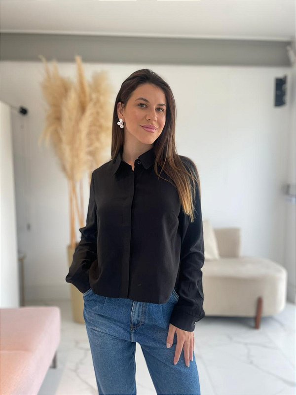 CAMISA CROPPED PRETO