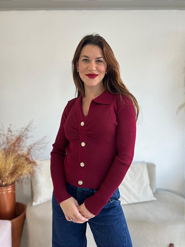 BLUSA MODAL POLO BURGUNDY