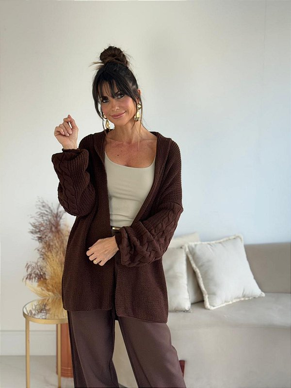 CARDIGAN VALENCIA MARROM