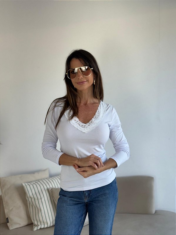 BLUSA COM RENDA DUDA BRANCA