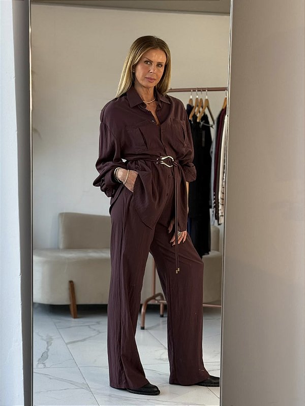 CONJUNTO ARIANA BURGUNDY