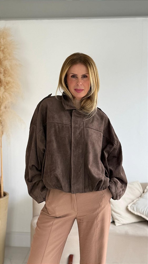 JAQUETA SUEDE ANGELA MARROM