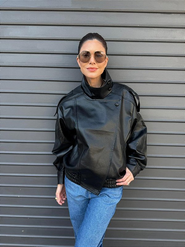 JAQUETA PU OVER PRETO