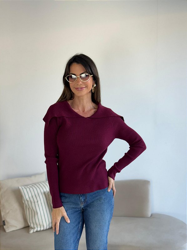 BLUSA MODAL LETICIA BURGUNDY