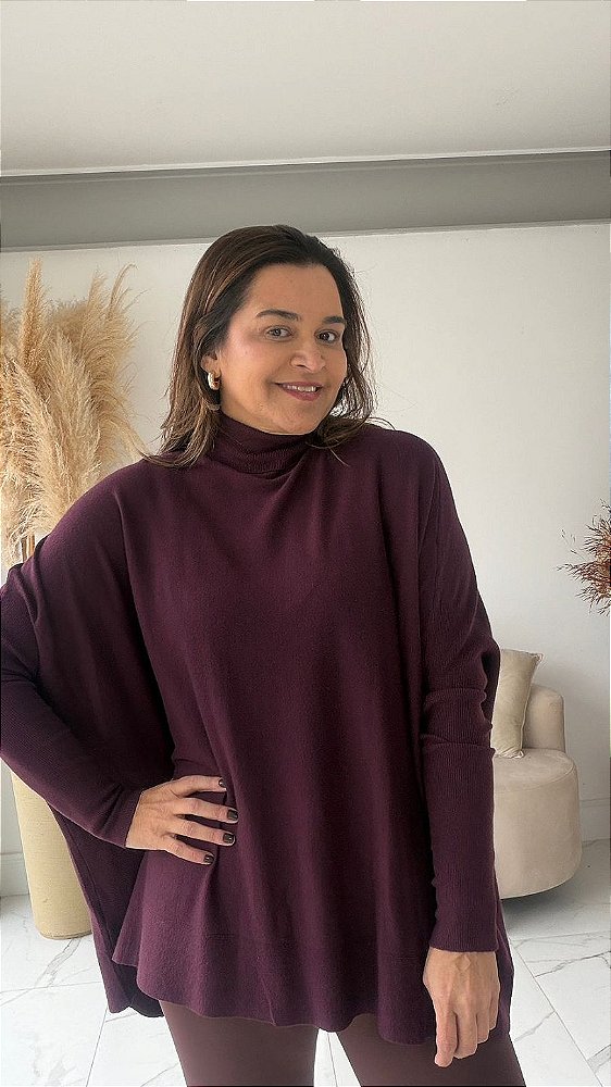BLUSA MODAL AMPLA BURGUNDY