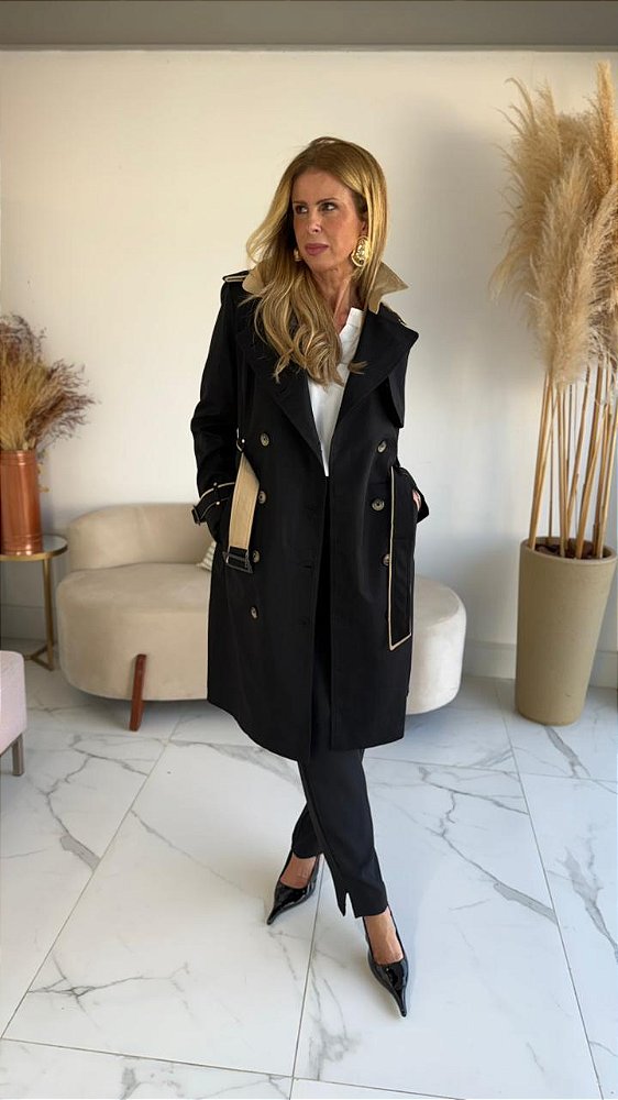 TRENCH COAT PRETO