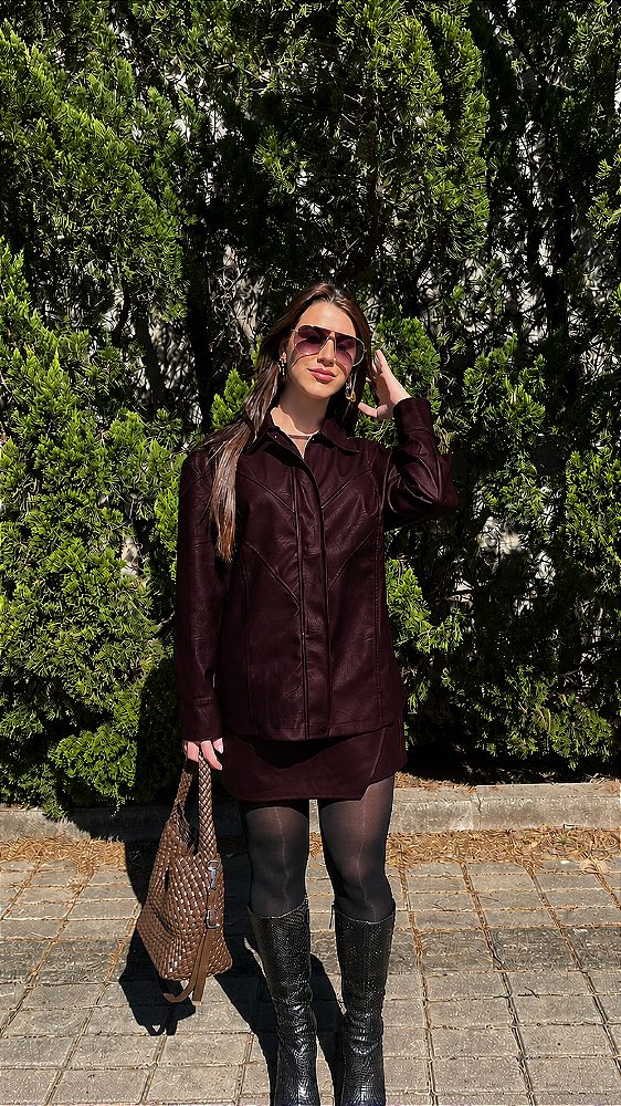 CAMISA PU LAVINIA BURGUNDY