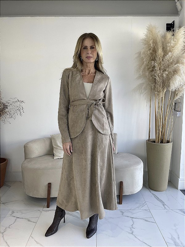 KIMONO SUEDE KIARA CAQUI