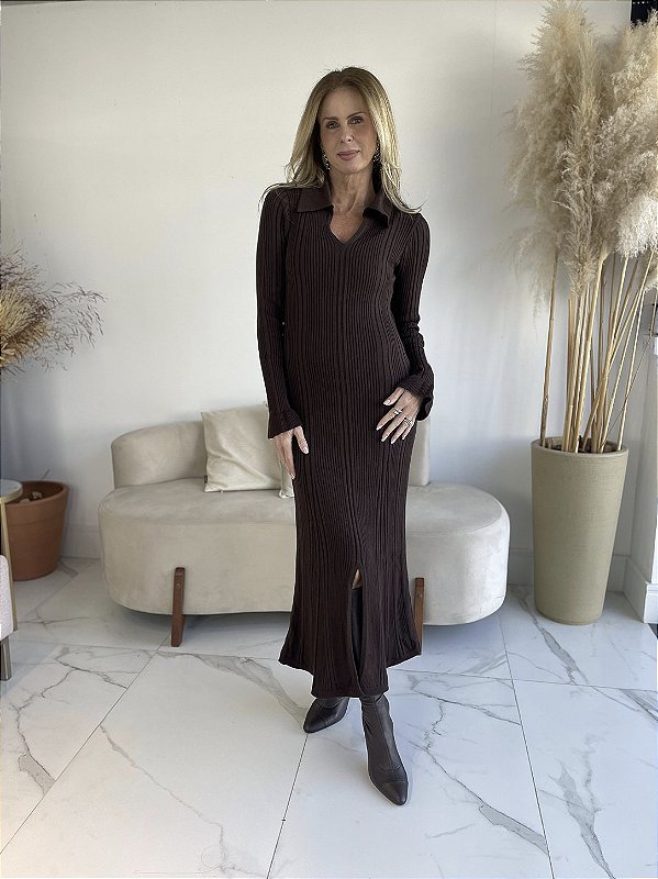 VESTIDO MODAL JULIA MARROM