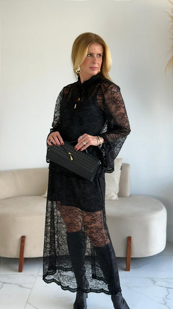 BLUSA RENDA NINA PRETO