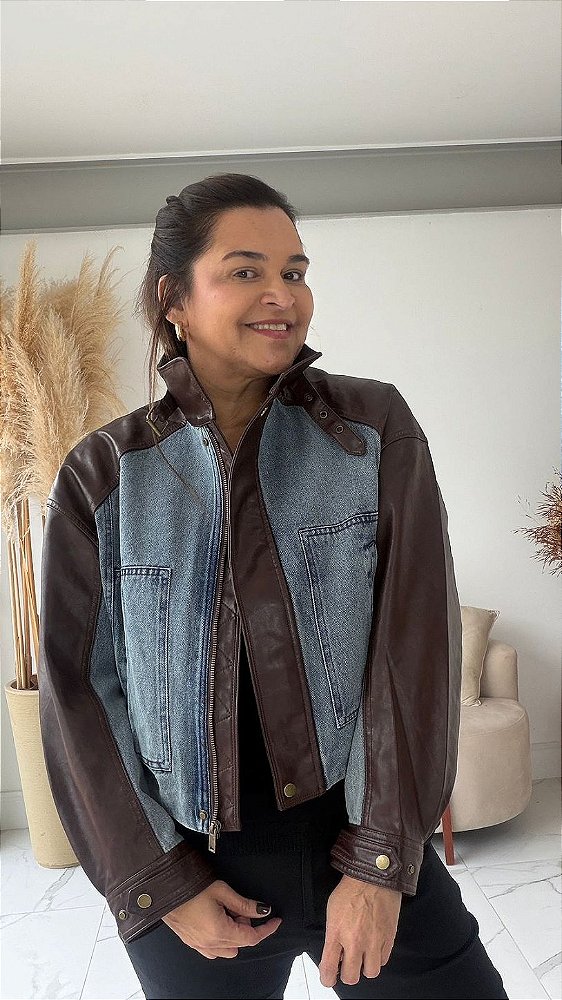JAQUETA JEANS OVER GEORGINA MARROM