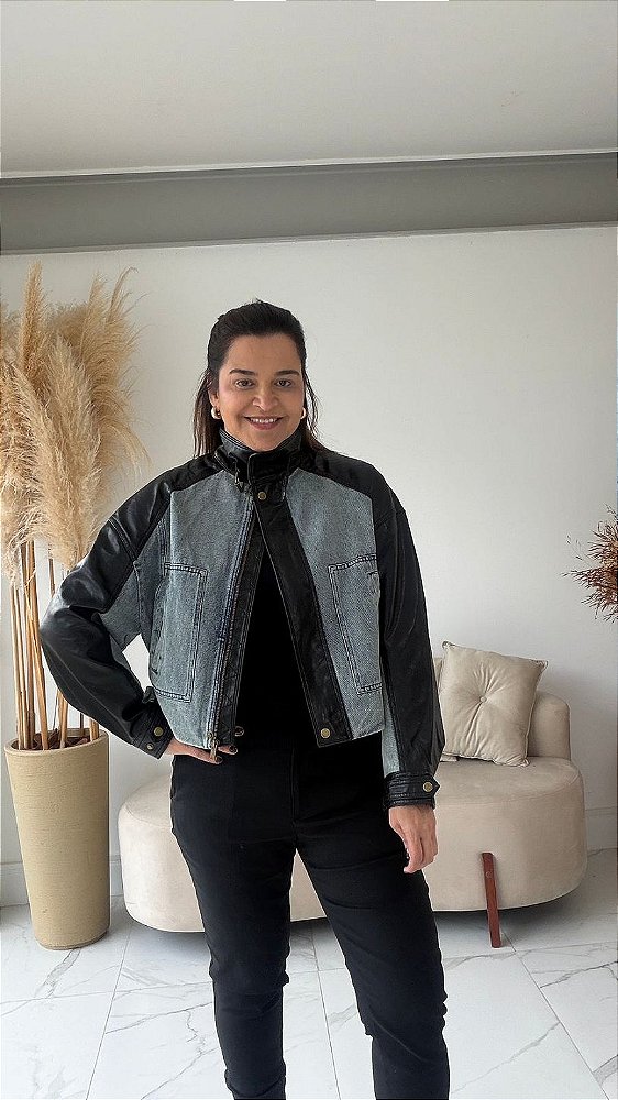 JAQUETA JEANS OVER GEORGINA PRETA