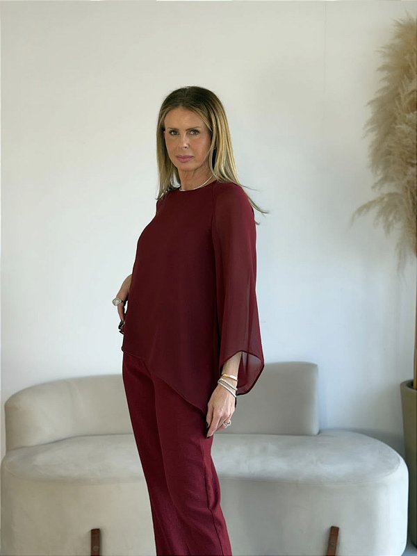 BLUSA ASSIMETRICA JULIA BURGUNDY