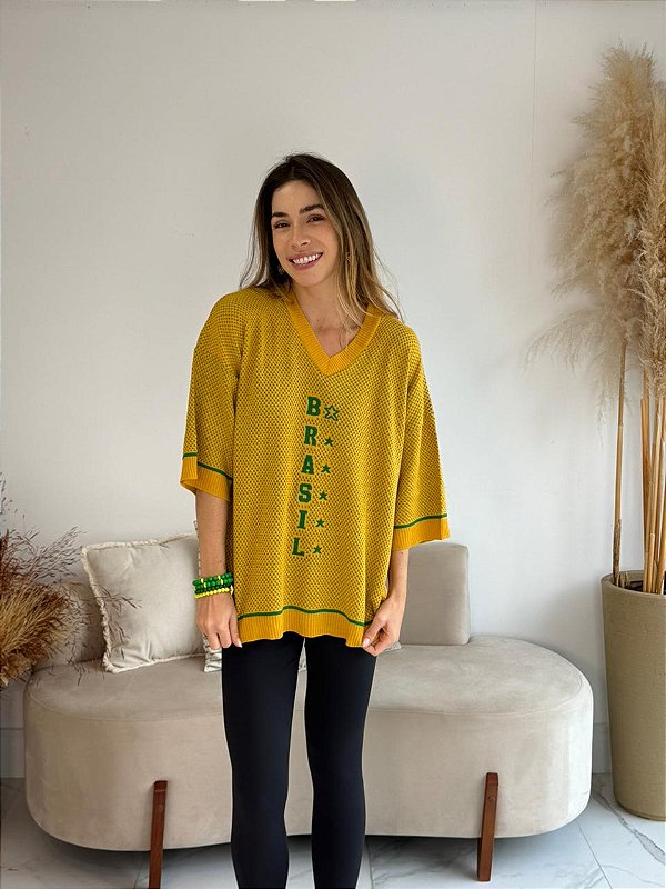 BLUSA BRASIL ZICO AMARELO