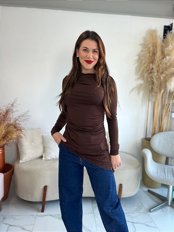 BLUSA JADE MARROM