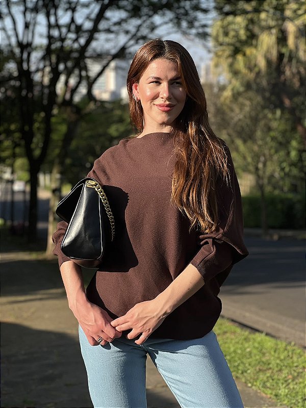 BLUSA AMPLA VANESSA MARROM