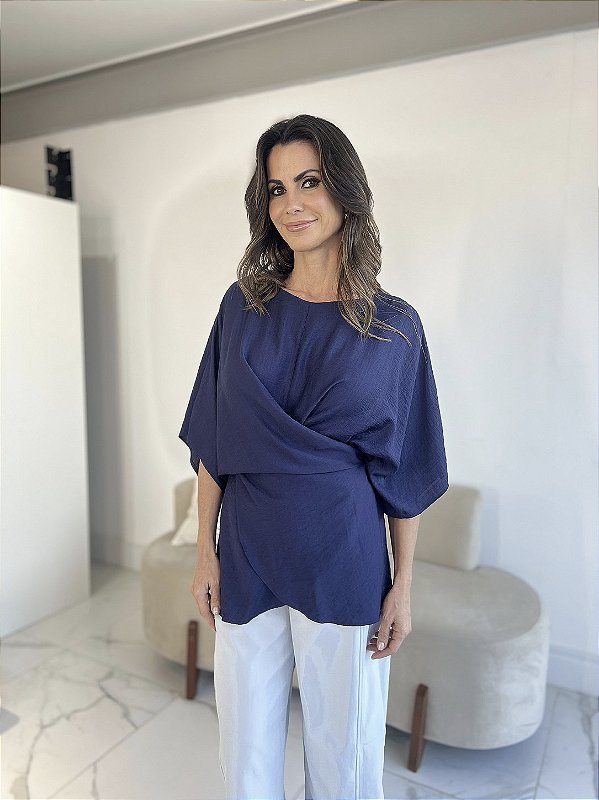 BLUSA GABI TRANSPASSADA MARINHO