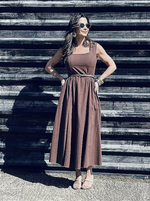 VESTIDO LUANA MARROM