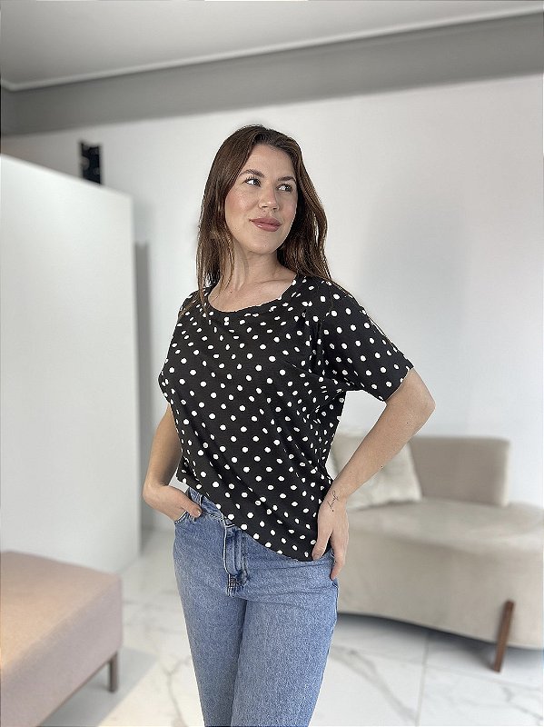 BLUSA INGRID POA PRETO