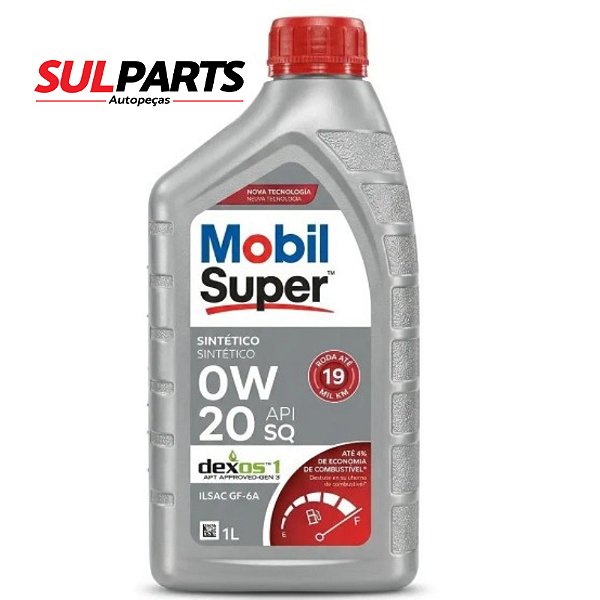 Óleo Motor Mobil Super 0w20 Sintético Dexos 1 Api Sq 1 Litro