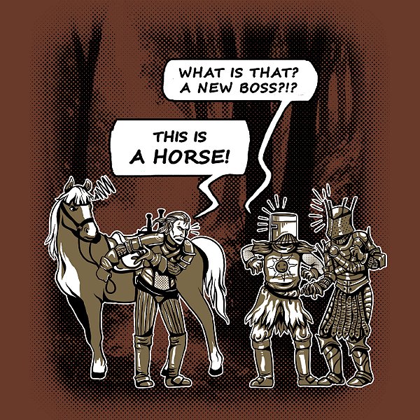 Camiseta it's a horse cor Marrom