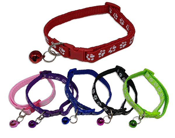 Coleira Pet De Cachorro E Gato 18-34cm Ajustável C/ Sino