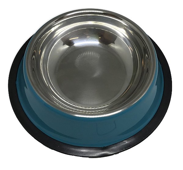 Comedouro Inox Colorido 600ml