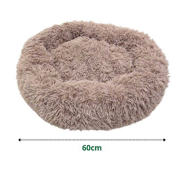 Cama Nuvem Pelúcia Plush Pet Luxo Redonda 60cm Caminha M Cães Gatos