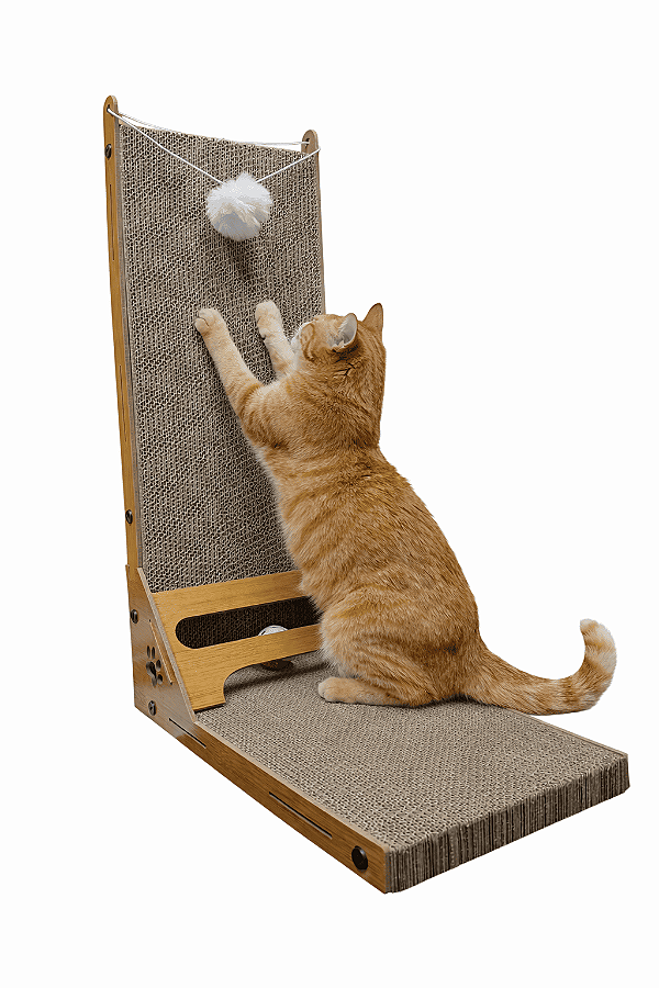 Arranhador de Parede para Gatos em L 60cm x 40cm x 24cm - Proteção para Sofá