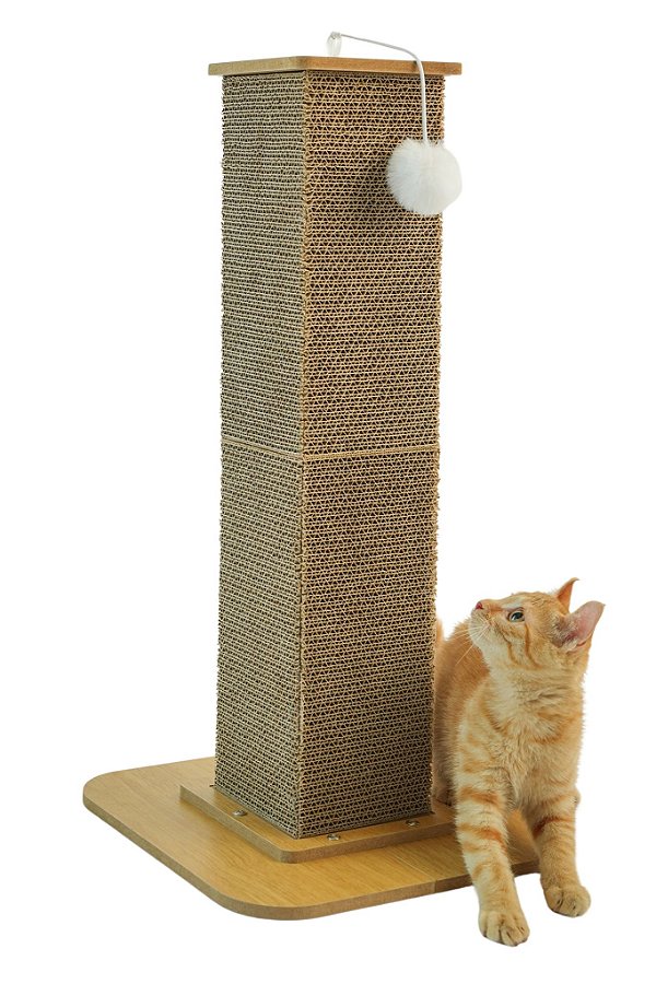 Torre Poste Arranhador para Gatos Brinquedo Interativo Antiestresse 56cm