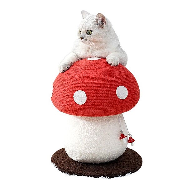 Arranhador de Cogumelo para Gatos, Poste Arranhador Fofo para Gatos