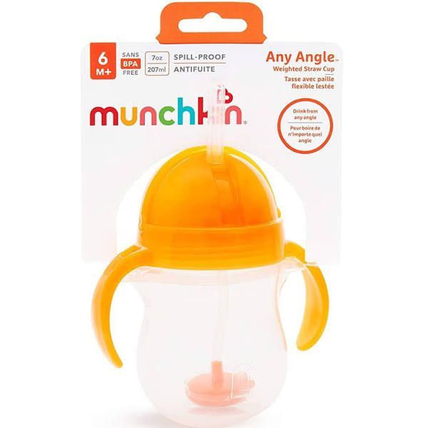 Copo de Treinamento com Canudo Click Lock Laranja - Munchkin