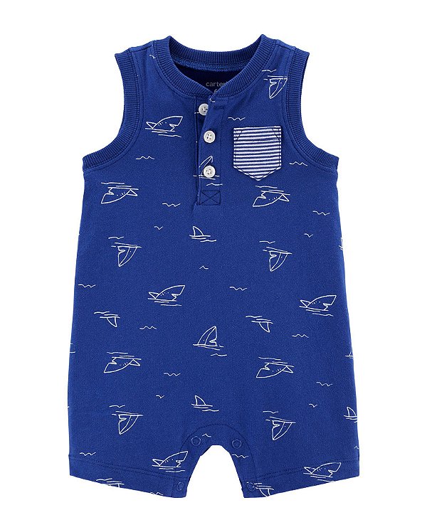 Romper Regata Carter' s Azul Tubarão