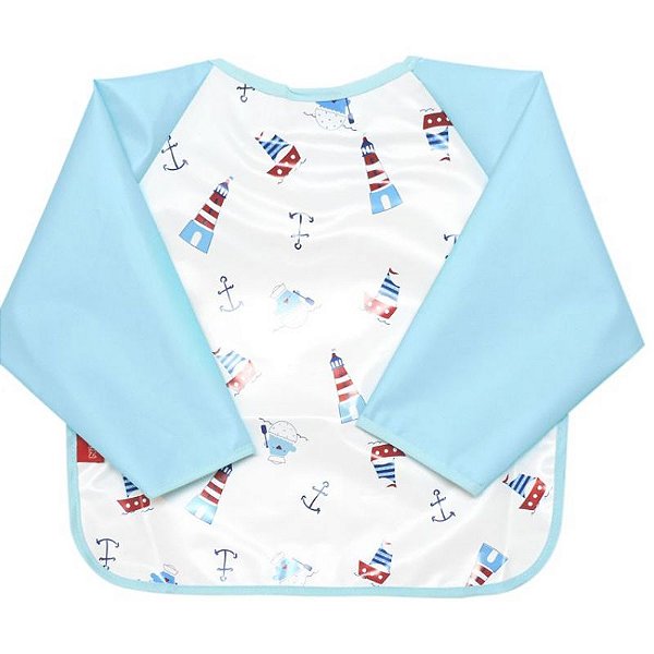 Babador com manga longa impermeável Azul - Nuby