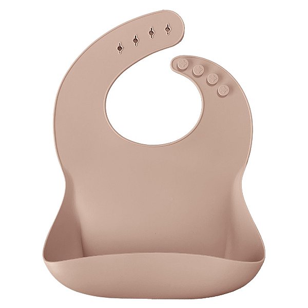 Babador de silicone com bolso Bubble Beige - MINIKOIOI