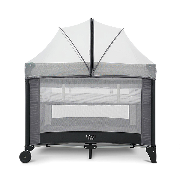 Berço Hello Cinza Risca até 18kg - Infanti