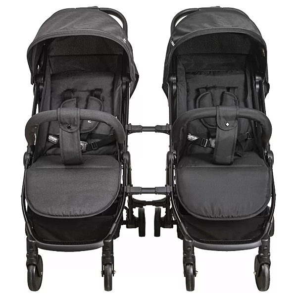Kit Carrinho Road com Bebê conforto e Base Melange Preto - Kiddo