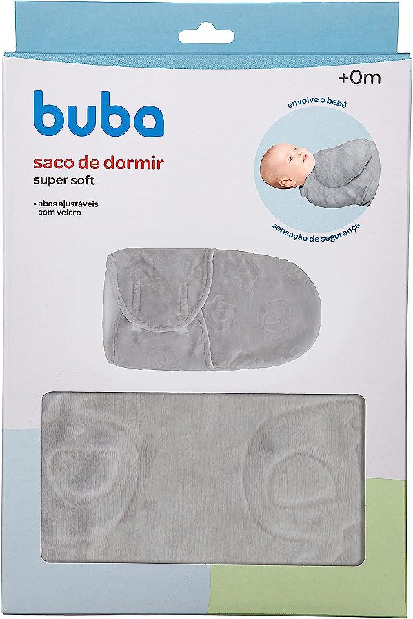 Saco de dormir swaddle super soft cinza - Buba