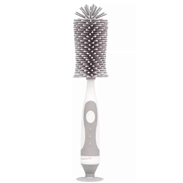 Escova de lavar mamadeira em silicone cinza - Buba
