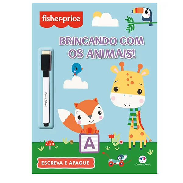 Livro Escreva e Apague Brincando com os animais - Fisher Price