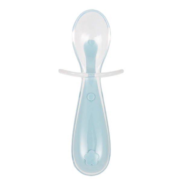 Colher de Silicone com Protetor Azul - Buba