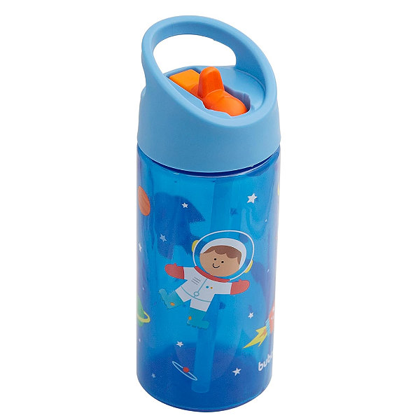 Garrafinha Flip com Canudo Aventuras Astronauta - Buba